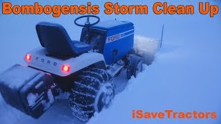 Bombogenesis Snow Blowing with 1982 Ford LGT 165 Garden Tractor Snowblower [upl. by Nimesh839]