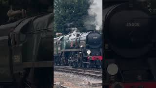 Gloucestershire amp Warwickshire Railway 2024 Merchant Navy PampO Lines returns to the sheds steamloco [upl. by Niwled]