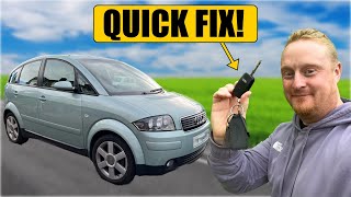 Replace Audi A2 key fob battery  2 minute fix [upl. by Anirb]