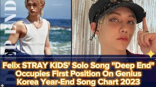 Felix STRAY KIDS Solo Song quotDeep Endquot Occupies First Position Genius Korea YearEnd Song Chart 2023 [upl. by Teragram]