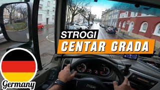 KAMIONOM KROZ CENTAR KARLSRUHE U NEMAČKOJ  POV DRIVING navigation gps [upl. by Eskil]