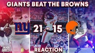 Giants WIN Over the Browns Reaction [upl. by Sewell]