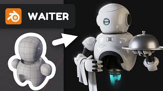 Waiter Bot in Blender 290  3D Modeling Timelapse [upl. by Afton]