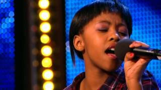 Britains Got Talent 2013 Asanda Jezile the 11yr old diva sings Diamonds [upl. by Kape902]