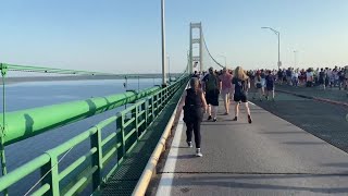 Thousands gather for annual Labor Day walk across Mackinac Bridge [upl. by Adai]