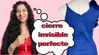 Como Pegar Cierre Invisible En Vestido Forrado [upl. by Kries]