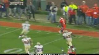 Clemson vs FSU McDaniel on Ponder Collision after interception [upl. by Dnomaj]