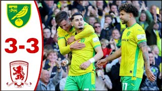 Norwich vs Middlesbrough 33 All Goals ResultsHighlights Borja Sainz Goals Seny Dieng Own Goal [upl. by Razal236]