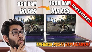 Thermal Paste amp RAM Upgrade  8GB Ram VS 16GB Ram  Gaming Performance [upl. by Nosnehpets]