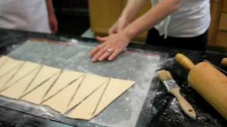 Making Croissants Rolling the Finished Dough [upl. by Eirruc448]