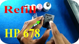 How to refill HP 678 black ink cartridge [upl. by Nicodemus112]