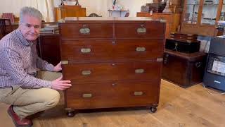 A 19th century campaign chest by a hard to find maker [upl. by Goldner]