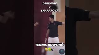 Tennis Bowling With Djokovic amp Sharapova [upl. by Odarbil360]