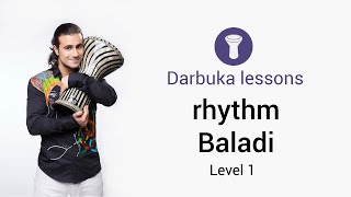 Darbuka lesson rhythm Baladi Masmoudi Saghir  Artem Uzunov  How to play Darbuka Level 1  doumbek [upl. by Oicnanev912]