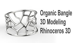 Organic Bangle Jewelry CAD Design Tutorial with Rhino 3D 163 [upl. by Nabetse]