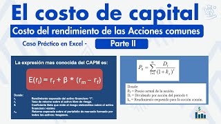 Costo de capital Parte II Costo de las acciones comunes Caso práctico en Excel [upl. by Hilleary]