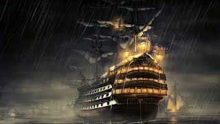 A Rainy Night on a Creaky Pirate Ship with occasional Train and Owl sounds 10 Hours Black Screen [upl. by Uriisa386]