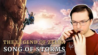 The Legend of Zelda Ocarina of Time  Song of Storms Extended  Ocarina tutorial  tabs [upl. by Aniles822]