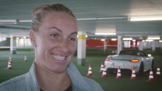 Parking Challenge with Svetlana Kuznetsova  Porsche Tennis Grand Prix 2017 [upl. by Rumery]