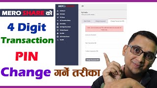 How to Change 4 Digit Transaction PIN of MeroShare  Change 4 Digit PIN in MeroShare  Share Bazar [upl. by Amesari]