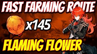 Flaming Flower Stamen 145 locations FAST FARMING ROUTE  Genshin Impact 21 [upl. by Airdnax]