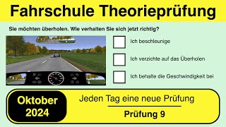 🚘 Führerschein Theorieprüfung Klasse B 🚗 Oktober 2024  Prüfung 8🎓📚 [upl. by Kubis]