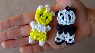 Как сделать чарм Панда из резинок Rainbow loom bracelets Charm Pands [upl. by Yrian]