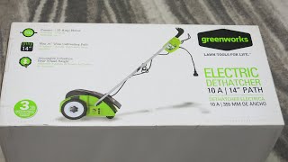 Electric Dethatcher  Greenworks 14quot Path  Unboxing [upl. by Cesaro]