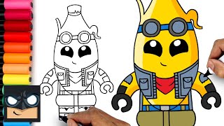 How To Draw Lego Peely  Fortnite [upl. by Grimbal916]