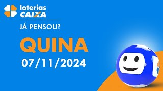 Resultado da Quina  Concurso nº 6577  07112024 [upl. by Rfinnej611]