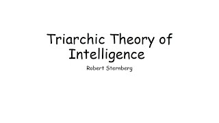 Triarchic Theory of Intelligence [upl. by Strep]