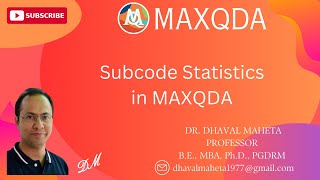 20 Subcode Statistics in MAXQDA  Dr Dhaval Maheta [upl. by Ramat92]