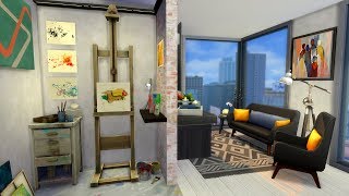 MODERN ARTIST APARTMENT 1312 21 CHIC STREET 🌆 SIMS 4 SPEED BUILD STOP MOTION NO CC [upl. by Halas]