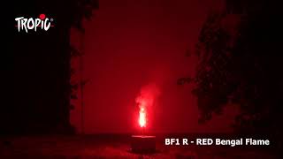 BF1 R  RED Bengal Flame  TROPIC Fireworks Fajerwerki Feuerwerk Vuurwerk Feu dartifice [upl. by Eatnuhs]