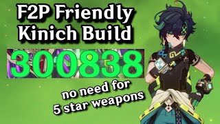 F2P Kinich Build STRONG Dendro DMG Blasts  Genshin Impact [upl. by Edris]