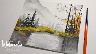 Watercolor landscape tutorial for beginners [upl. by Stoops]