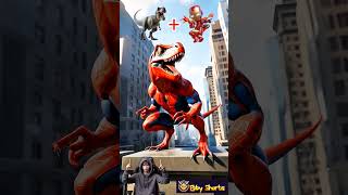 Spiderman  Trex   💥 fusion superheroesfusion marvel avengers dc viralshorts [upl. by Melba983]