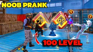 Noob No internet Prank 😊 लेकिन सामने V badge Player आ गया 😭 100 Level Emote 😱 Garena free fire [upl. by Barimah328]