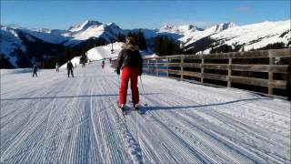 A sunny day in the snow of Saalbach Hinterglemm Leogang [upl. by Soo]