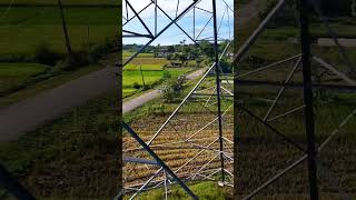 ⚠️ DRONE FLY THROUGH TRANSMISSION LINE TOWER viralvideo djimini4pro drone [upl. by Legin693]