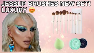 JESSUP BRUSHES LUXURY SET REVIEW TRY ON TUTORIAL [upl. by Otokam]