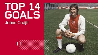 TOP 14 GOALS  Johan Cruijff  His Best Goals for Ajax ✨ [upl. by Anneh]