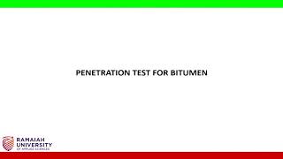 Penetration Test on Bitumen [upl. by Yadsendew]