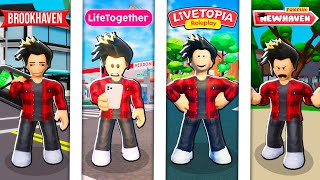 BROOKHAVEN VS LIFE TOGETHER VS LIVETOPIA VS NEWHAVEN in ROBLOX [upl. by Lynea]