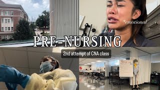 first day of a CNA student AGAIN emotional  prenursing ep 4 [upl. by Nalak]