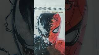 Recolouring my 2 year old venomxspiderman drawingdrawing spiderman [upl. by Adnolay]