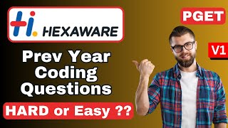 1 Hexaware On Campus Preparation 2023  Previous Year Coding Questions  PGET  UBK Anna [upl. by Arreip]