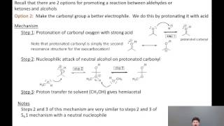 06 05 Hemiacetal formation under acidic conditions [upl. by Portie799]