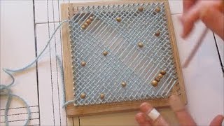 Beginners guide Pin Loom Weaving  how to add beads into your Pin Loom Weaving [upl. by Breed]