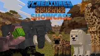 yCreatures Savanna Mod Showcase in MCPE [upl. by Ydarb]